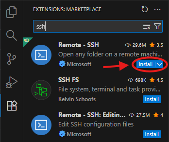 install Remote - SSH