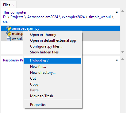 Upload all local files to pico